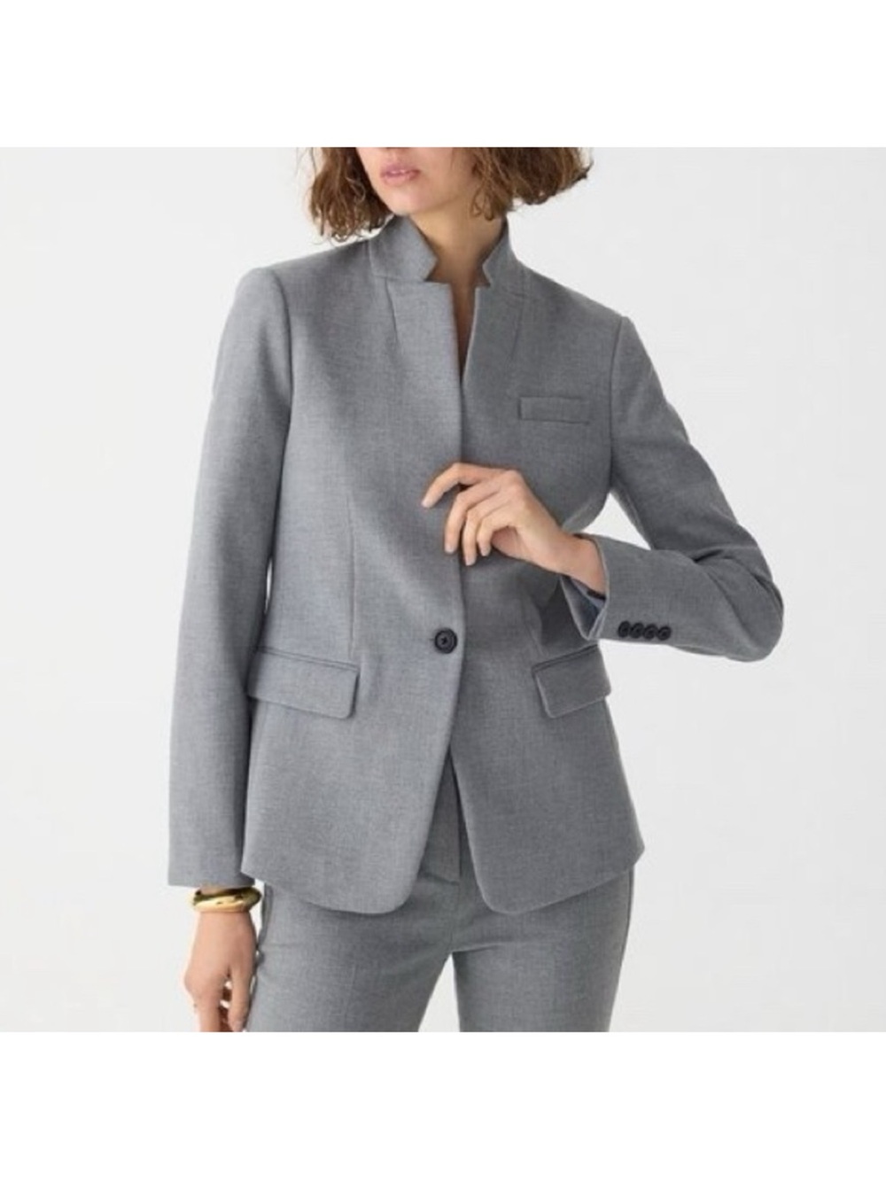 J.Crew Regent Single Button Blazer
Notch Collar Gray Pockets Office size 6